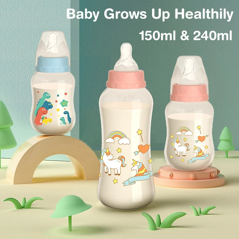 150/240ML Baby PP Bottle with Gravity Ball Newborn Baby Bottle with Handle Milk Bottle Baby Bottles Newborn Feeding Supplies 