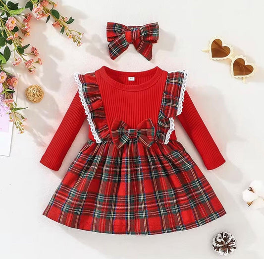 Vestido formal de manga comprida infantil