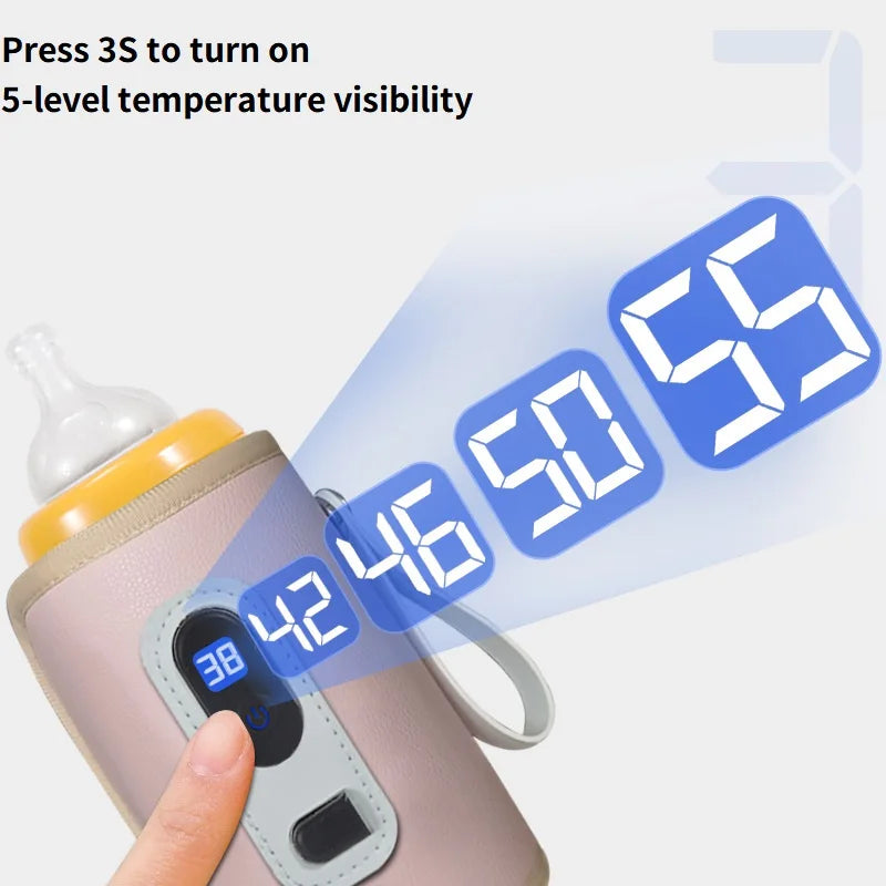 Universal Baby Milk Warmer Digital Display Baby Bag USB Nursing Bottle Heater Portable Baby Bottle Warmer Thermal Bag for Travel