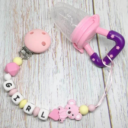 Pacifier clip with teether (custom item)